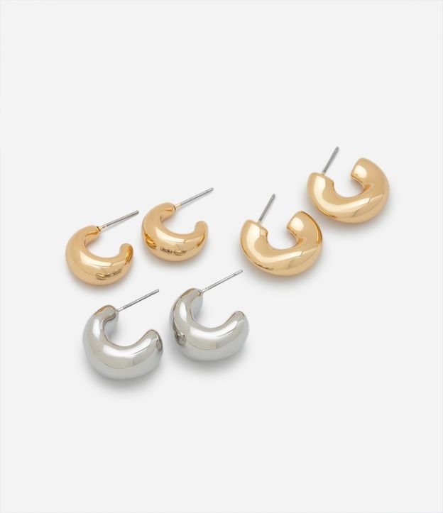 Kit 03 Argolas Pequenas em Metal Bold