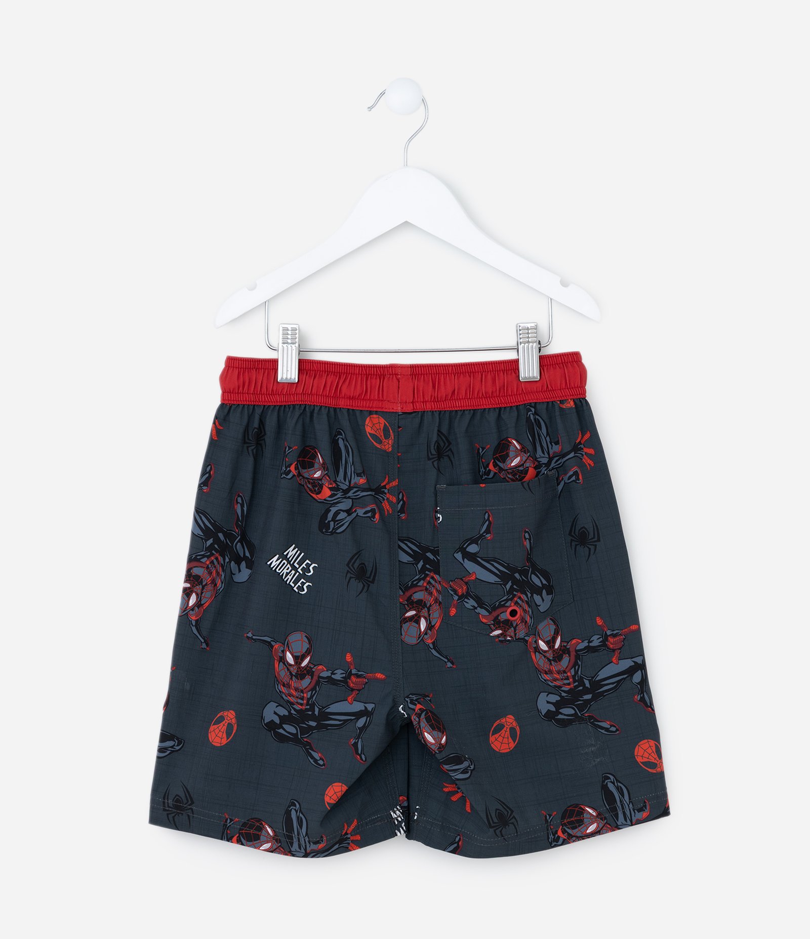 Bermuda Infantil com Estampa Homem-Aranha Miles Morales - Tam 5 a 12 Anos Preto/Vermelho 2