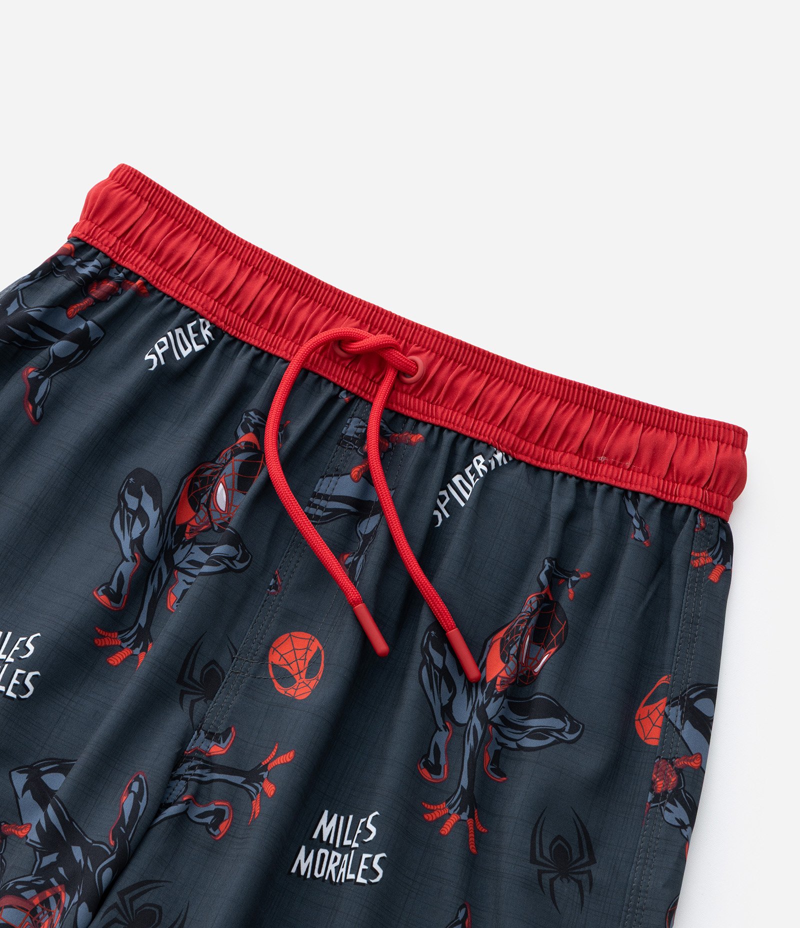 Bermuda Infantil com Estampa Homem-Aranha Miles Morales - Tam 5 a 12 Anos Preto/Vermelho 4