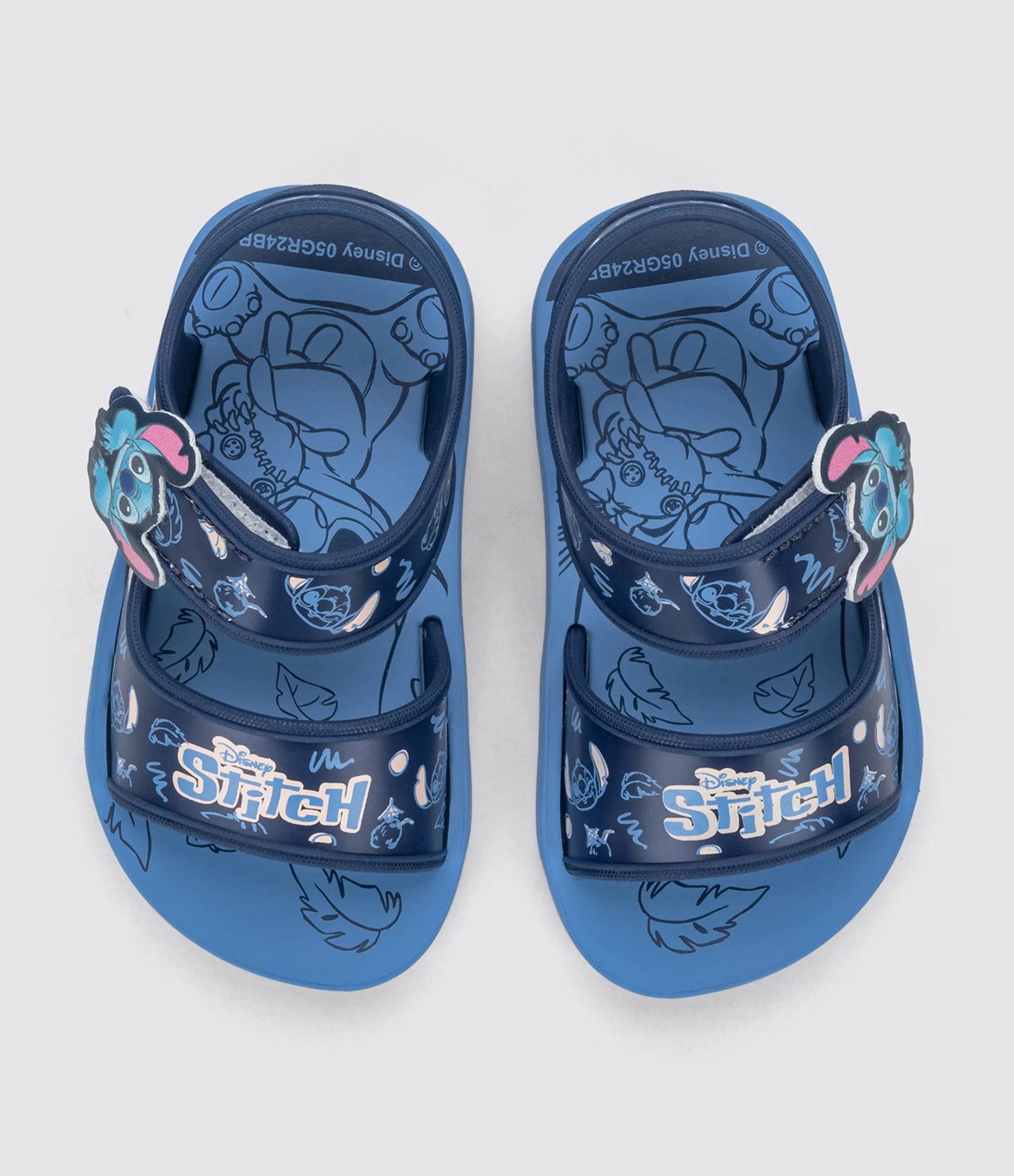Sandália Infantil com Velcro e Estampa Stitch - Tam 19 ao 27 Azul/Marinho 1