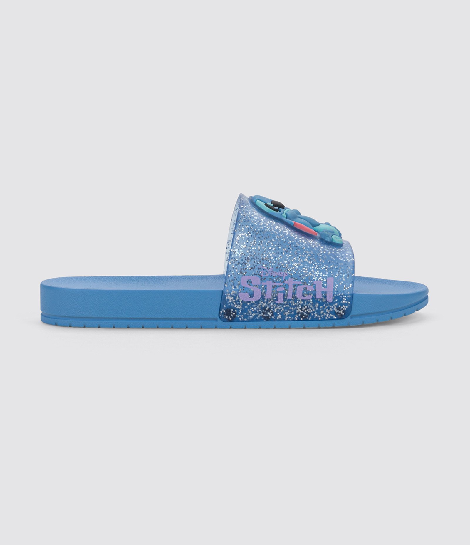Chinelo Slide Infantil com Glitter e Patch do Stitch - Tam 23 ao 34 Azul 3