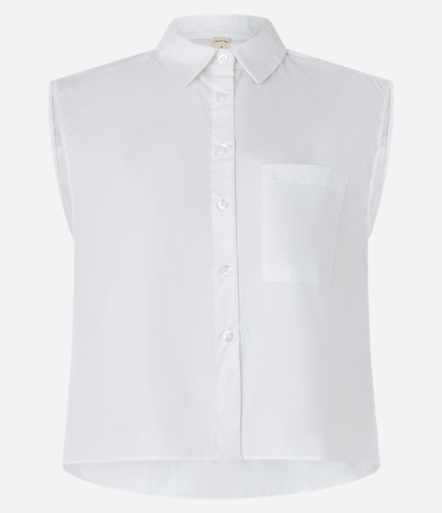 Camisa sem Manga em Tricoline com Bolso