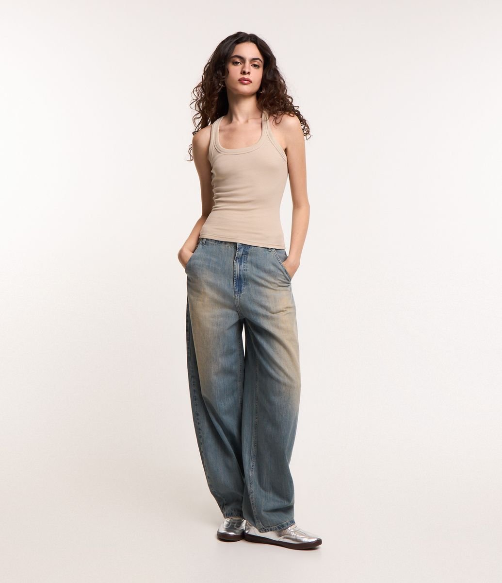 Balloon Jeans Slouchy Significato Calça Skater Em Jeans Dirty