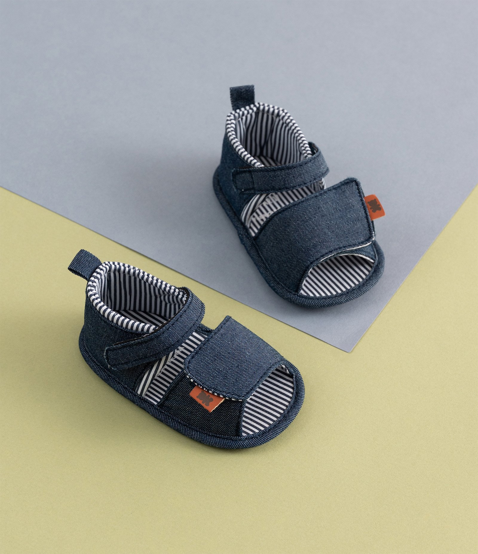 Sandália Infantil Jeans com Velcro - Tam 0 a 18 meses Azul 1