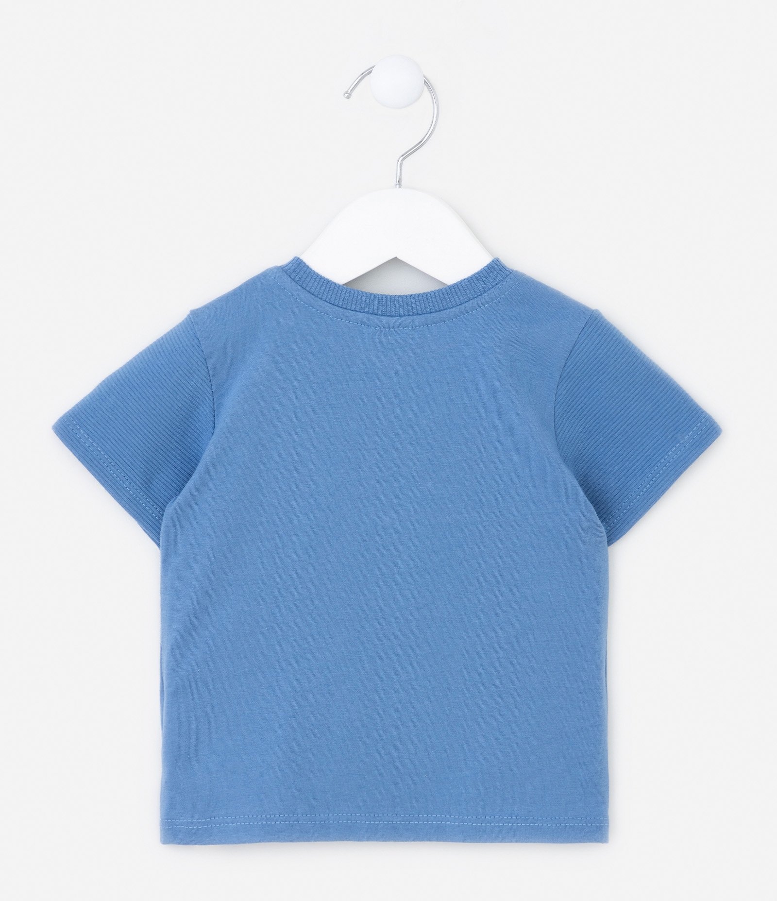 Camiseta Infantil em Algodão com Recorte 
Texturizado - Tam 0 a 18 meses Azul 2