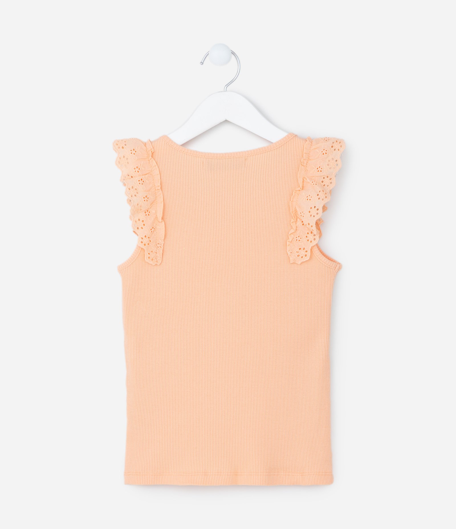 Regata Nadador Infantil em Ribana com Broderie - Tam 5 A 14 Anos Laranja 2