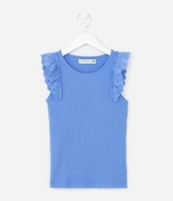 Regata Nadador Infantil em Ribana com Broderie - Tam 5 A 14 Anos