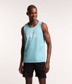 Regata Esportiva em Tecnologia Dry com Estampa Retangular com Listras em 3D