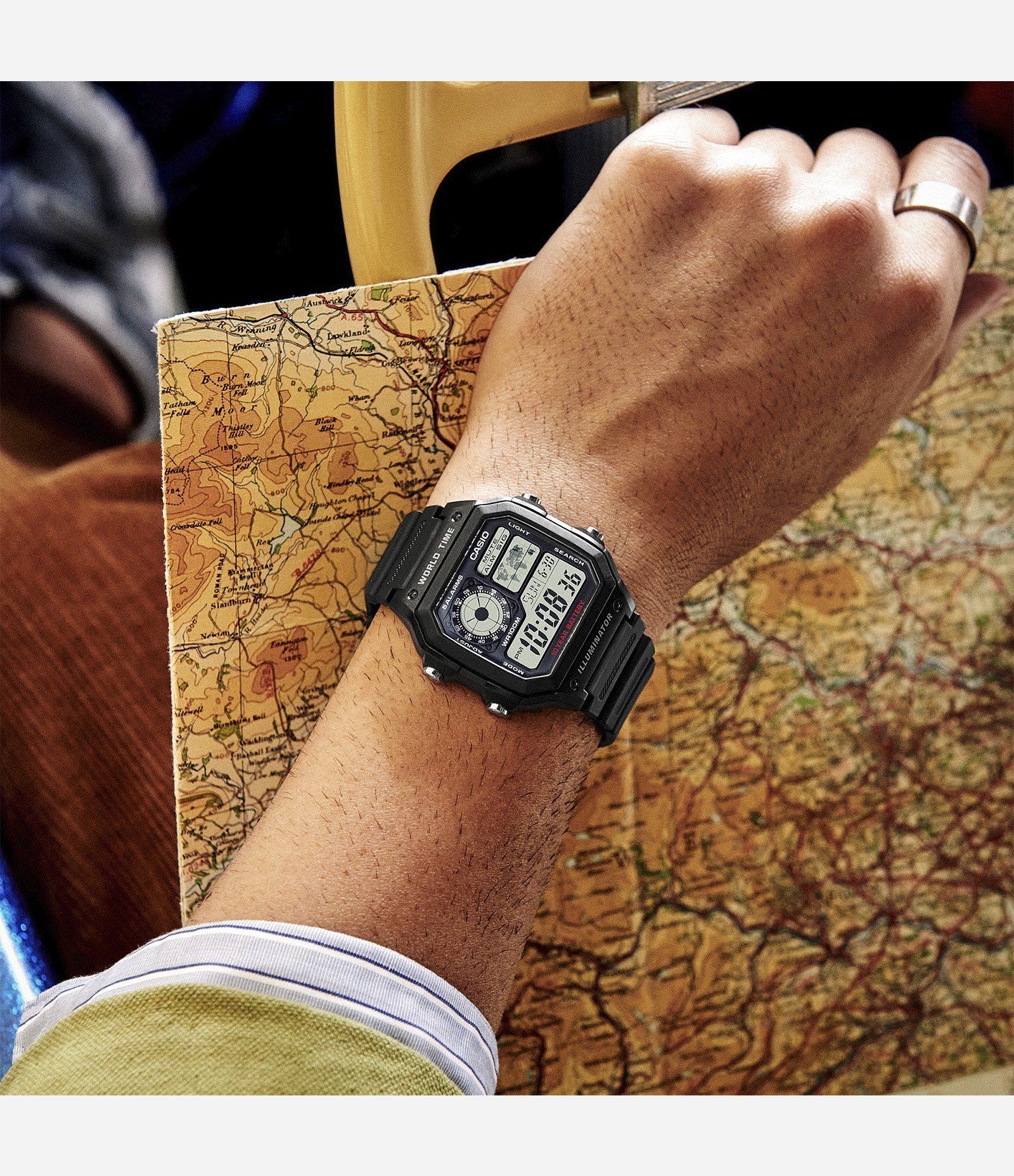 Relógio Casio Masculino Digital  AE1200WH1AVDF Preto 3