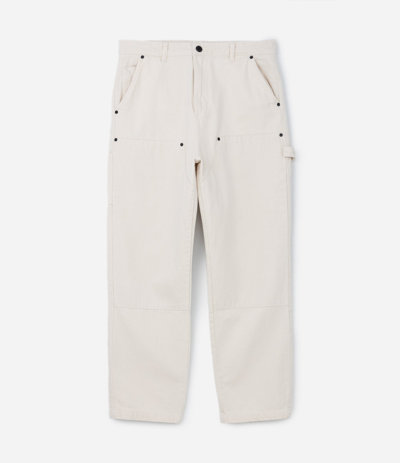 Calça Sarja com Bolsos e Carpenter Lateral Branco 5