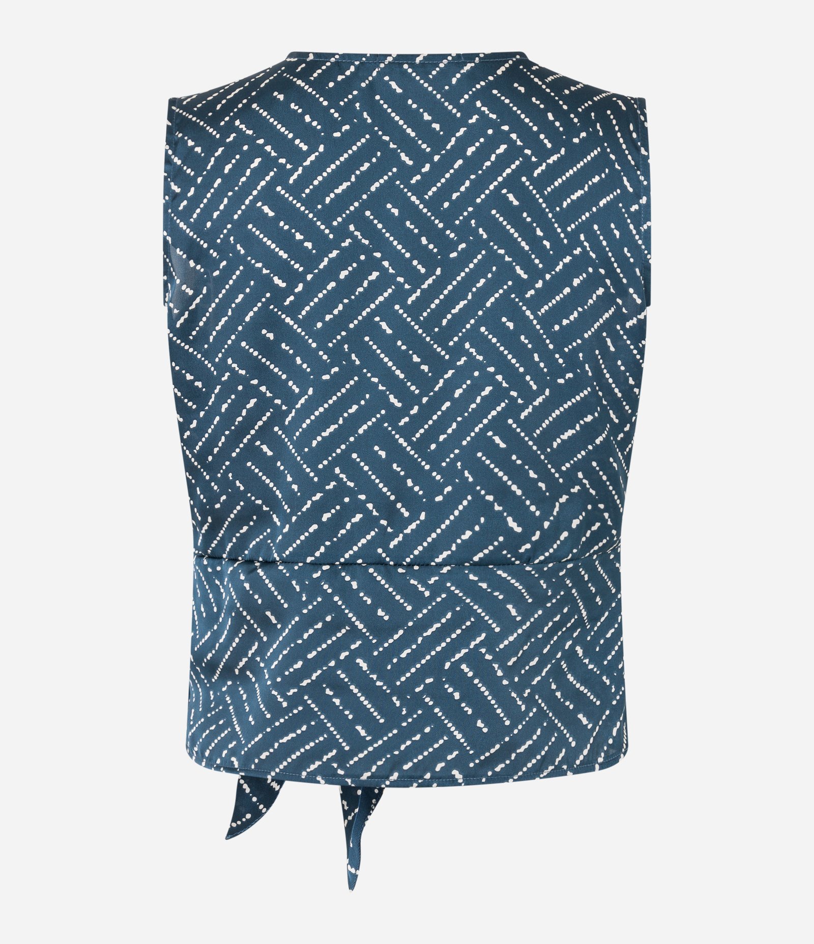 Blusa em Tecido Acetinado com Transpasse Frontal e Amarração Azul 7