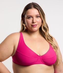 Biquíni Top Meia Taça Texturizado com Aro Sem Bojo Curve & Plus Size