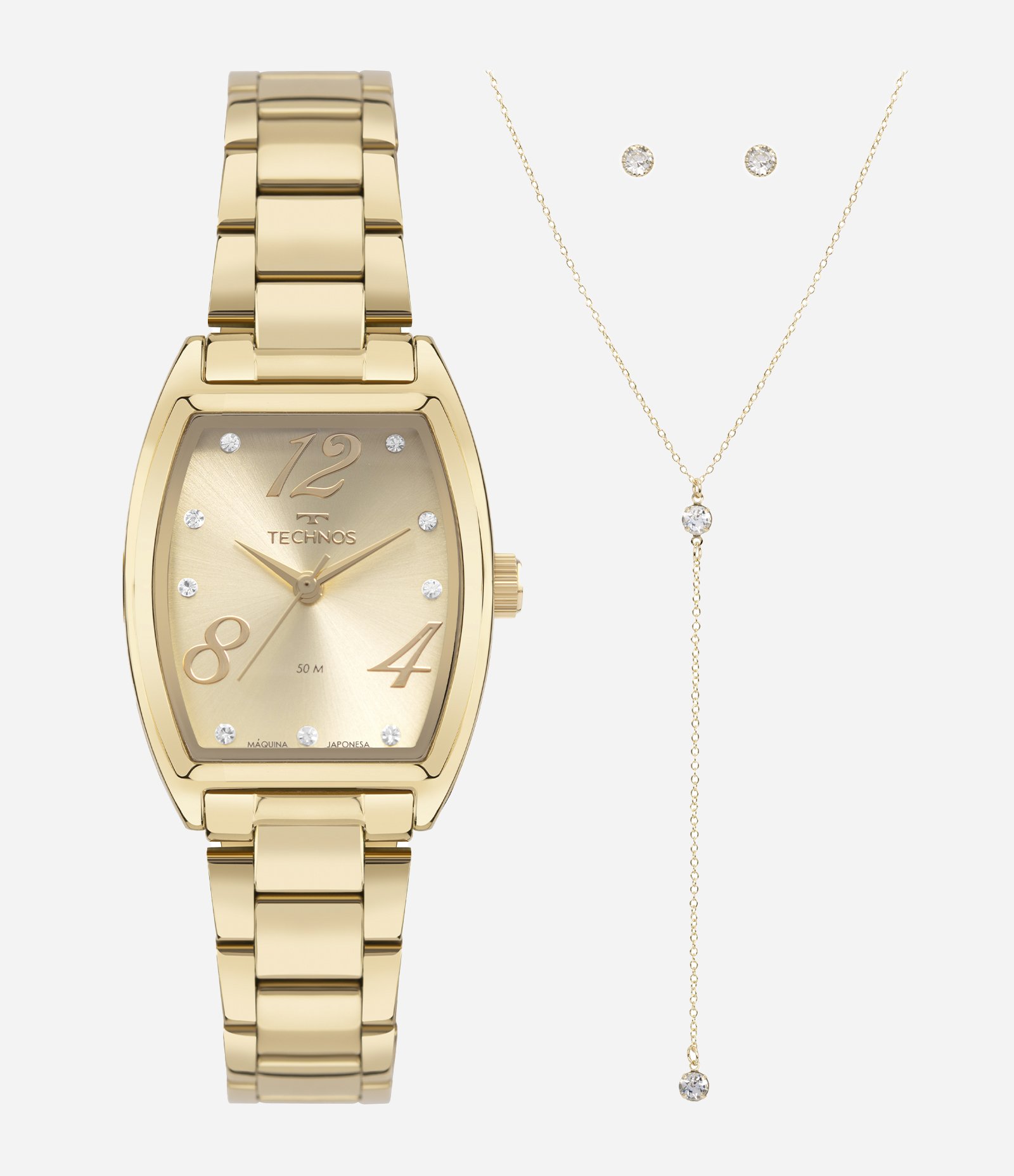 Kit Relógio Technos Feminino Analógico  Dourado 5