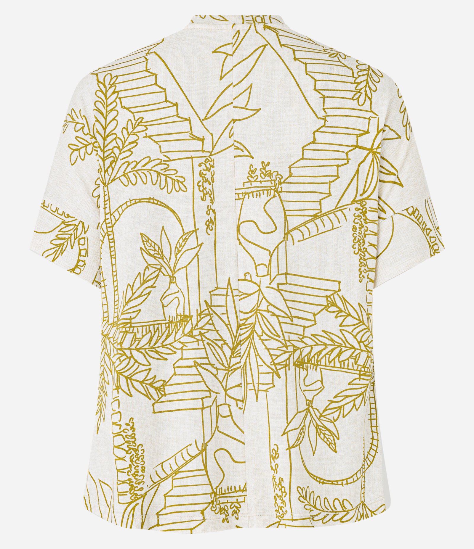 Blusa em Viscose com Estampa Folhagens Off White 5