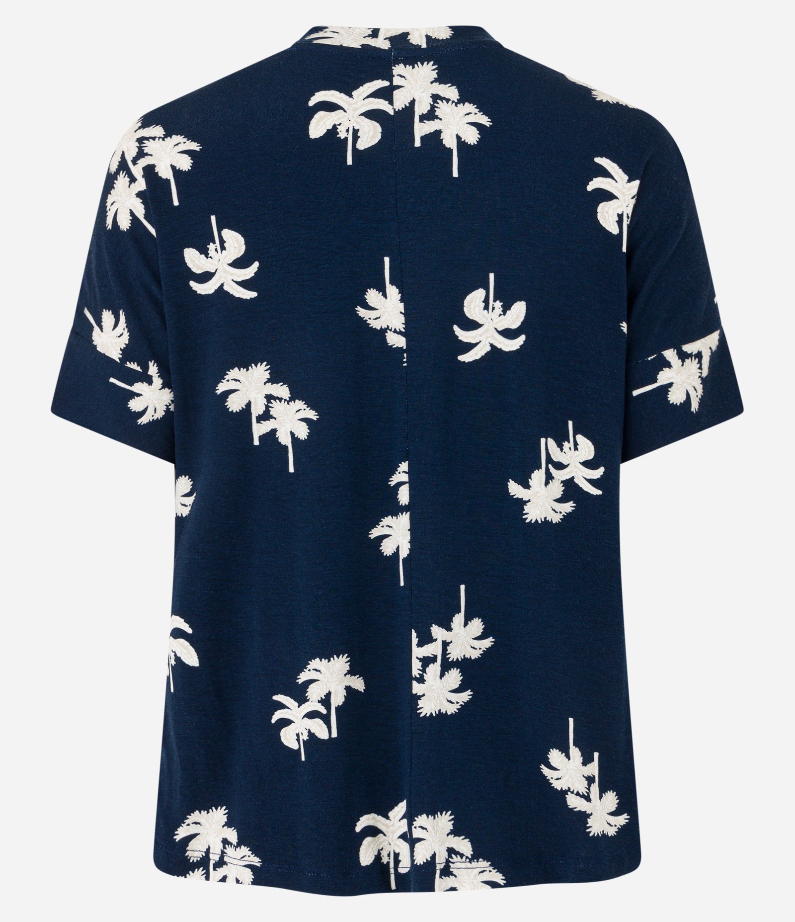 Blusa em Viscose com Estampa Coqueiros Azul Escuro 6