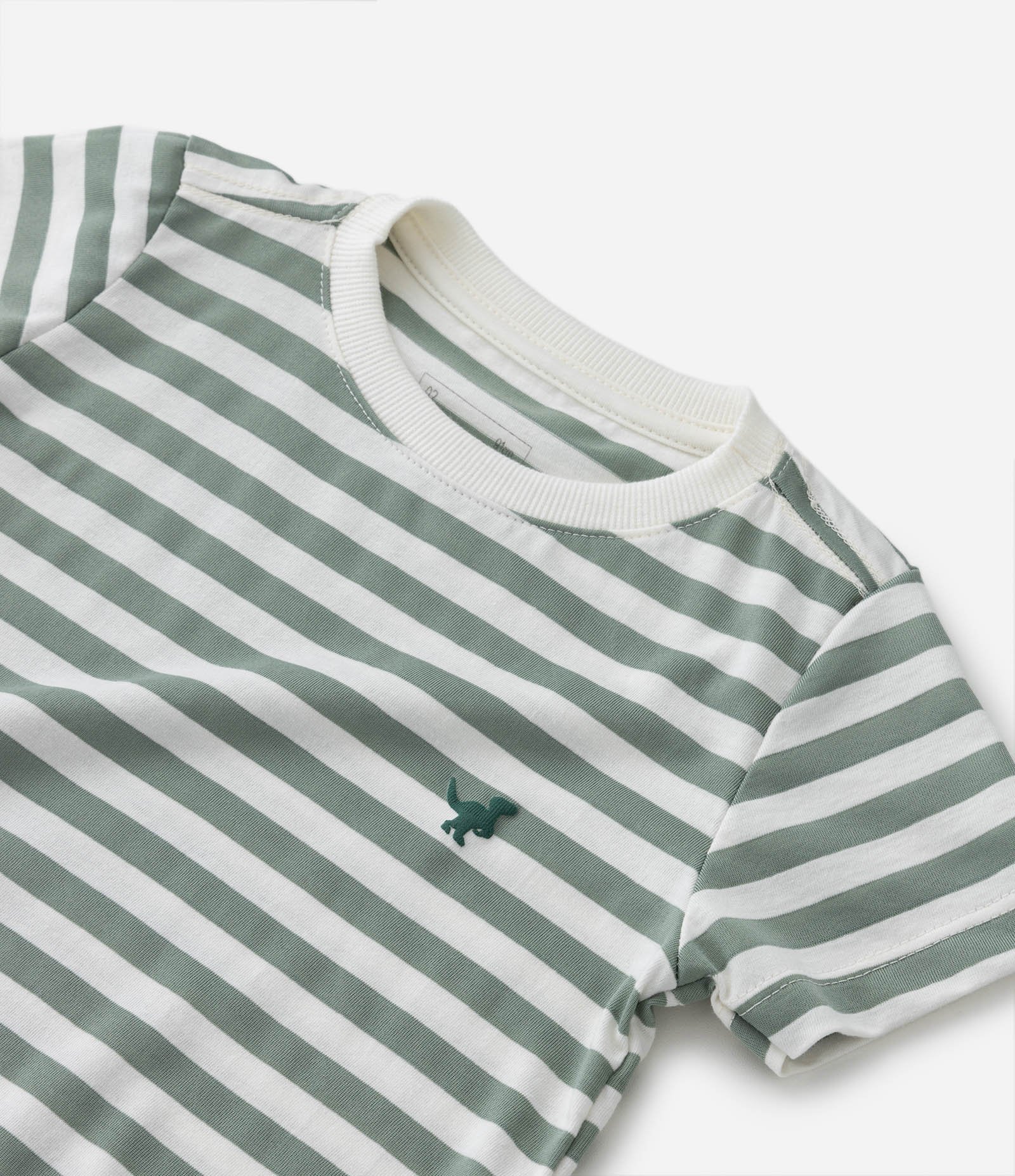 Camiseta Regular Infantil em Algodão Estampa Listras com Bordado - Tam 1 a 5 anos 5