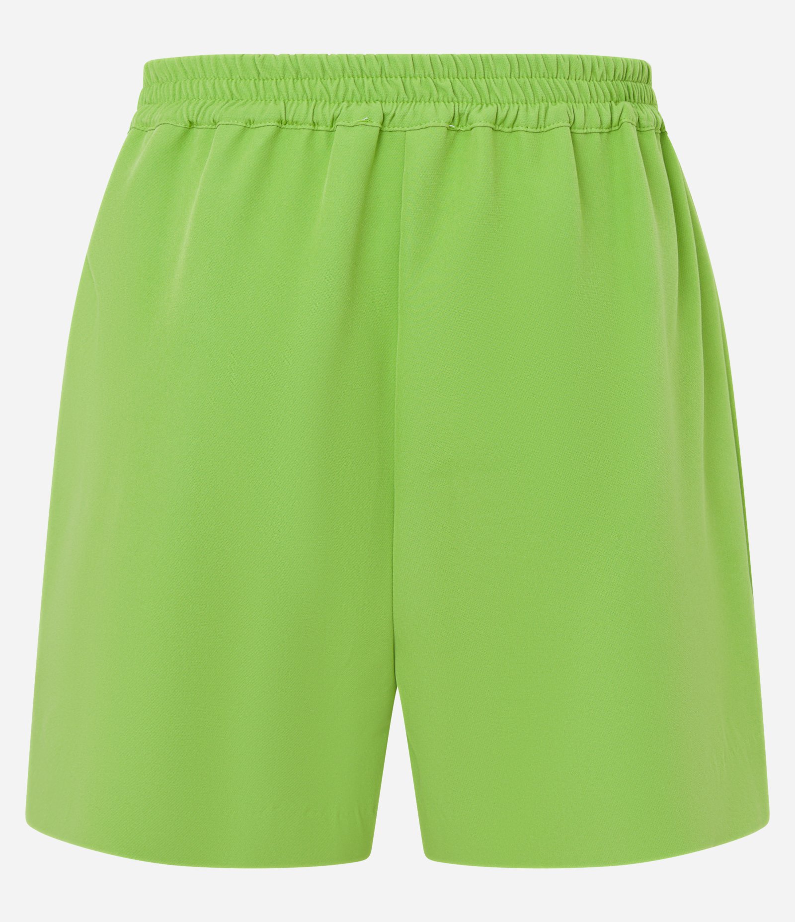 Short Alfaiataria Liso com cós de elástico e bolsos frontais com botão Verde 6