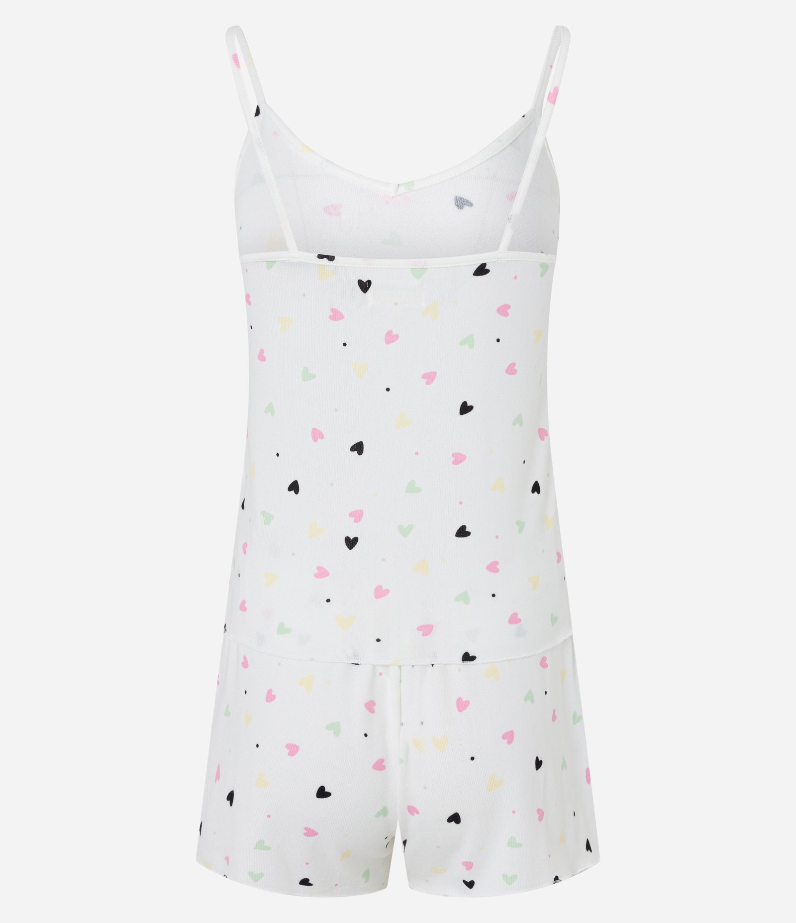 Pijama Short Doll com Lacinho no Decote e Estampa Mini Corações Off White 5