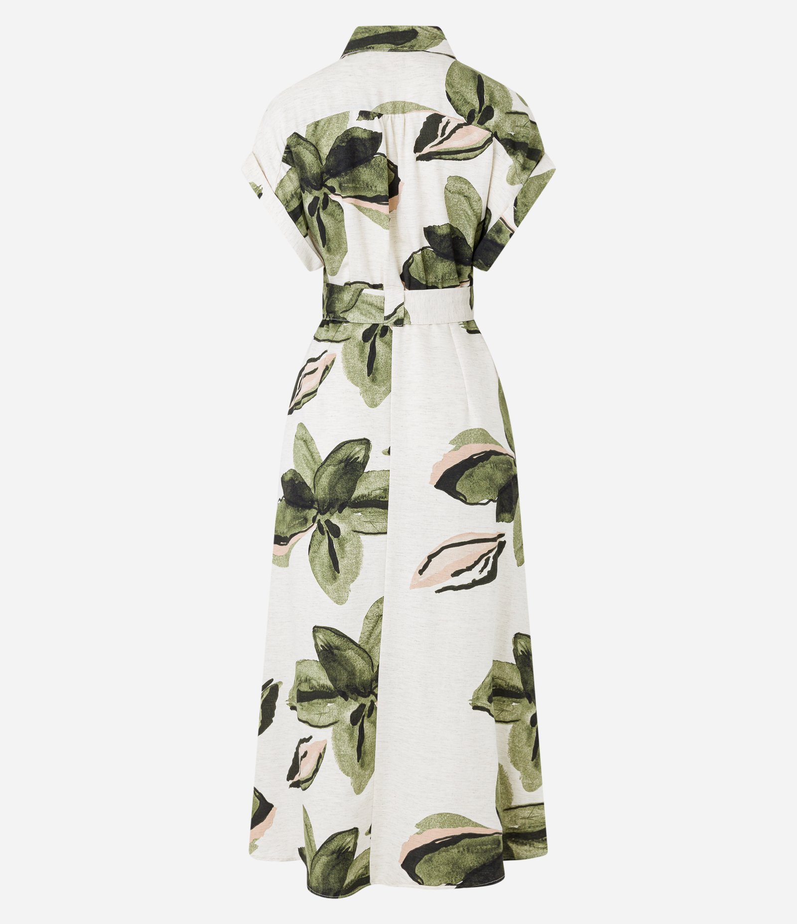 Vestido Chemise em Tricoline com Amarração e Estampa Floral Off White 8