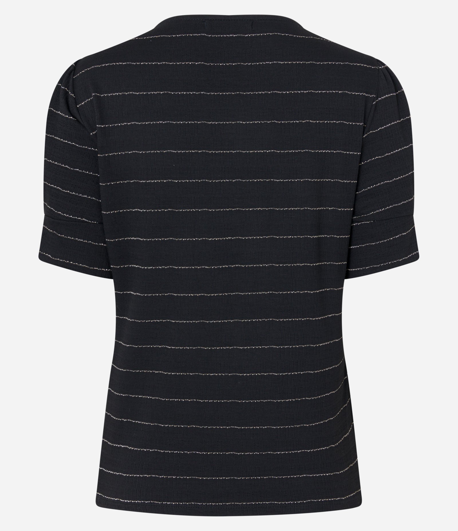 Blusa em Viscose com Estampa Listrada em Fio Metalizado Preto 8