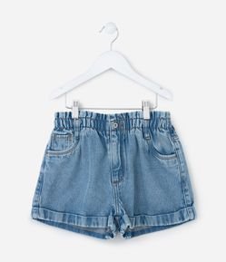 Short Clochard Infantil em Jeans com Barra Dobrada - Tam 5 a 14 Anos