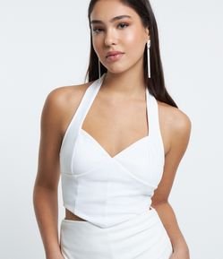 Blusa Corset Frente Única em Crepe