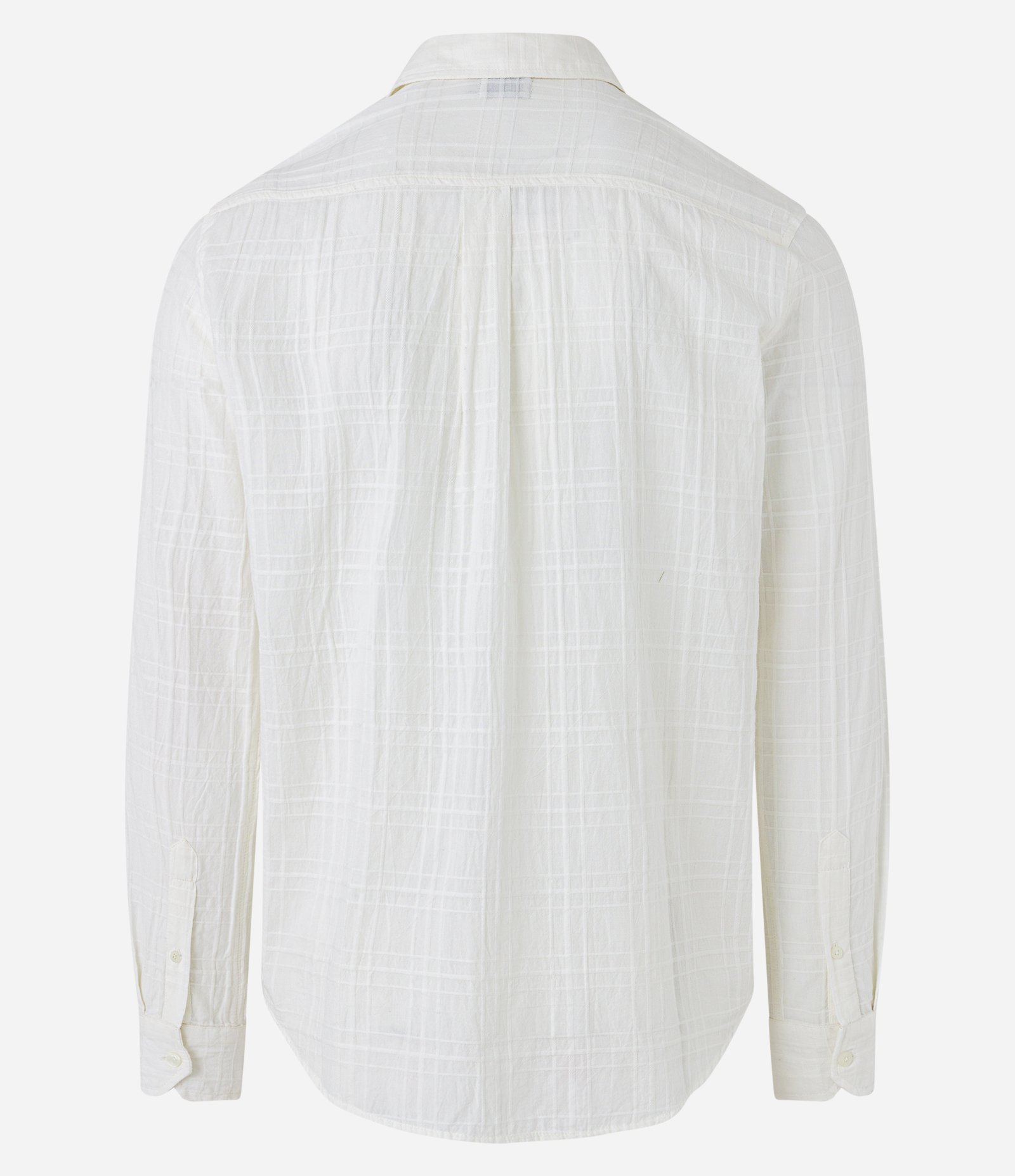Camisa em Algodão com Textura Xadrez Branco 7