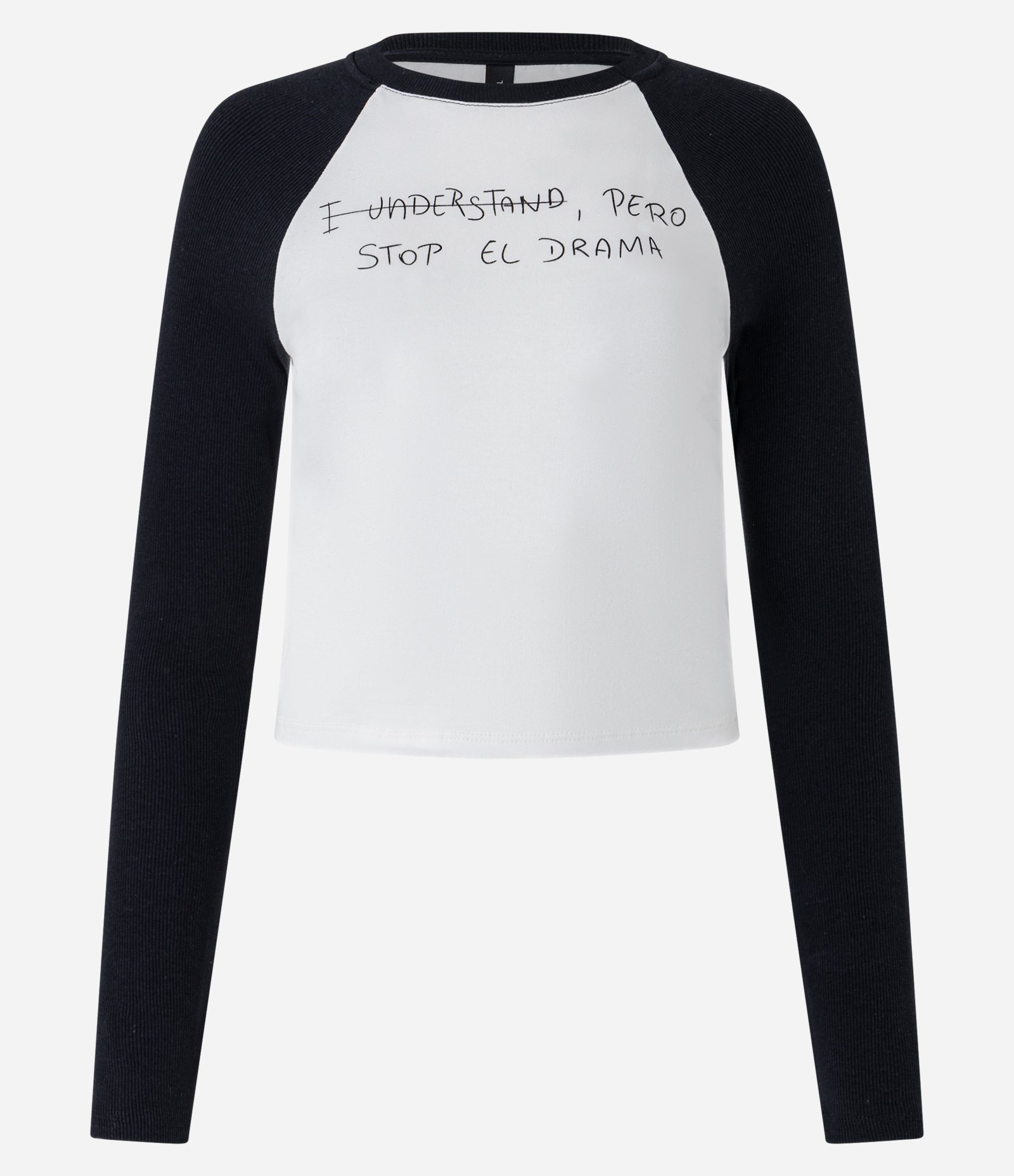 Blusa em Algodão com Mangas Raglan e Lettering Frontal Branco 4