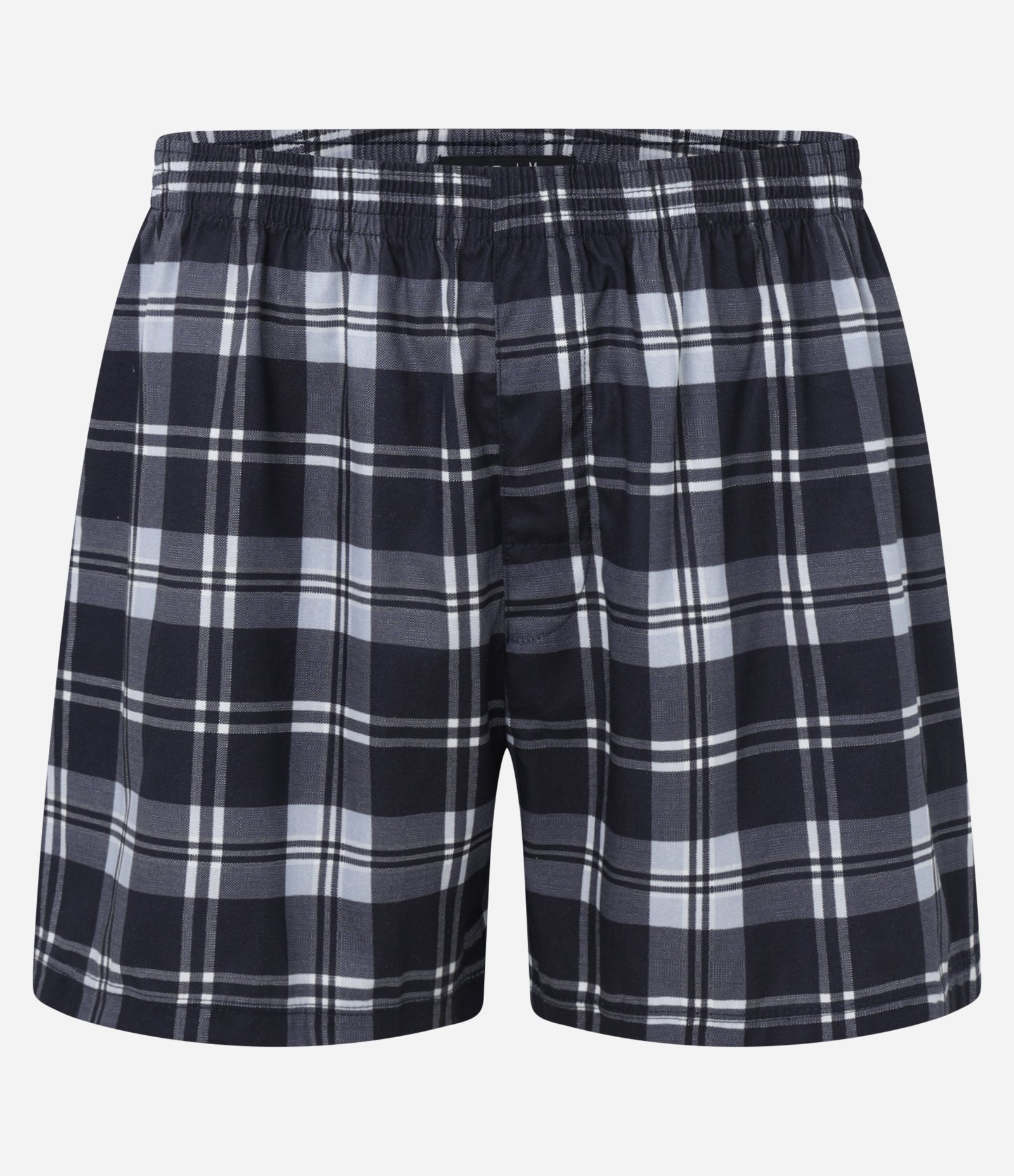 Cueca Samba Canção em Tricoline com Estampa Xadrez Fio Tinto Azul/ Branco 5
