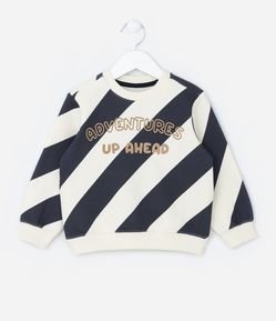 Blusão Infantil em Moletom Quentinho com Estampa Listras - 1 a 5 Anos