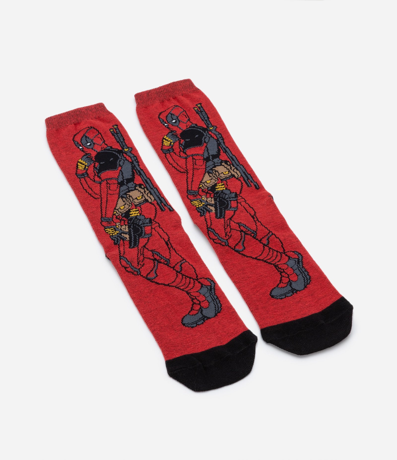 Meia Cano Alto em Algodão Estampa Deadpool Vermelho 4