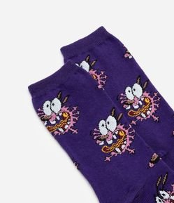 Meia Cano Alto em Algodão com Estampa Cão Coragem