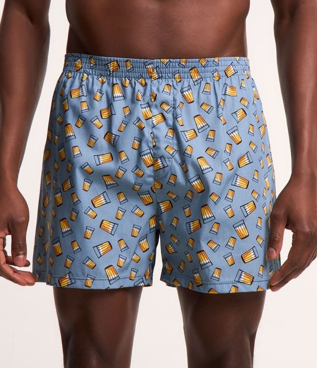 Cueca Samba Canção em Tricoline com Estampa de Cerveja