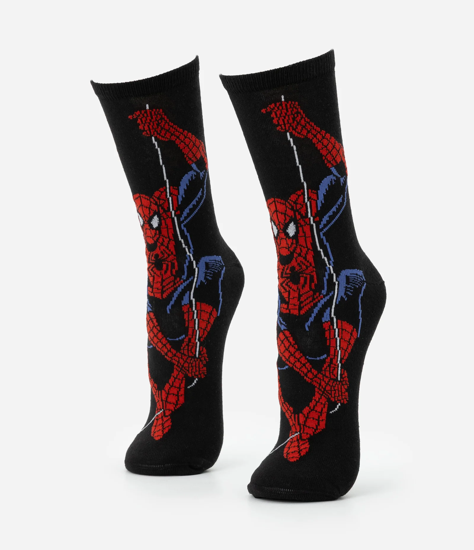 Meia Cano Alto em Algodão Estampa Homem Aranha Preto 1