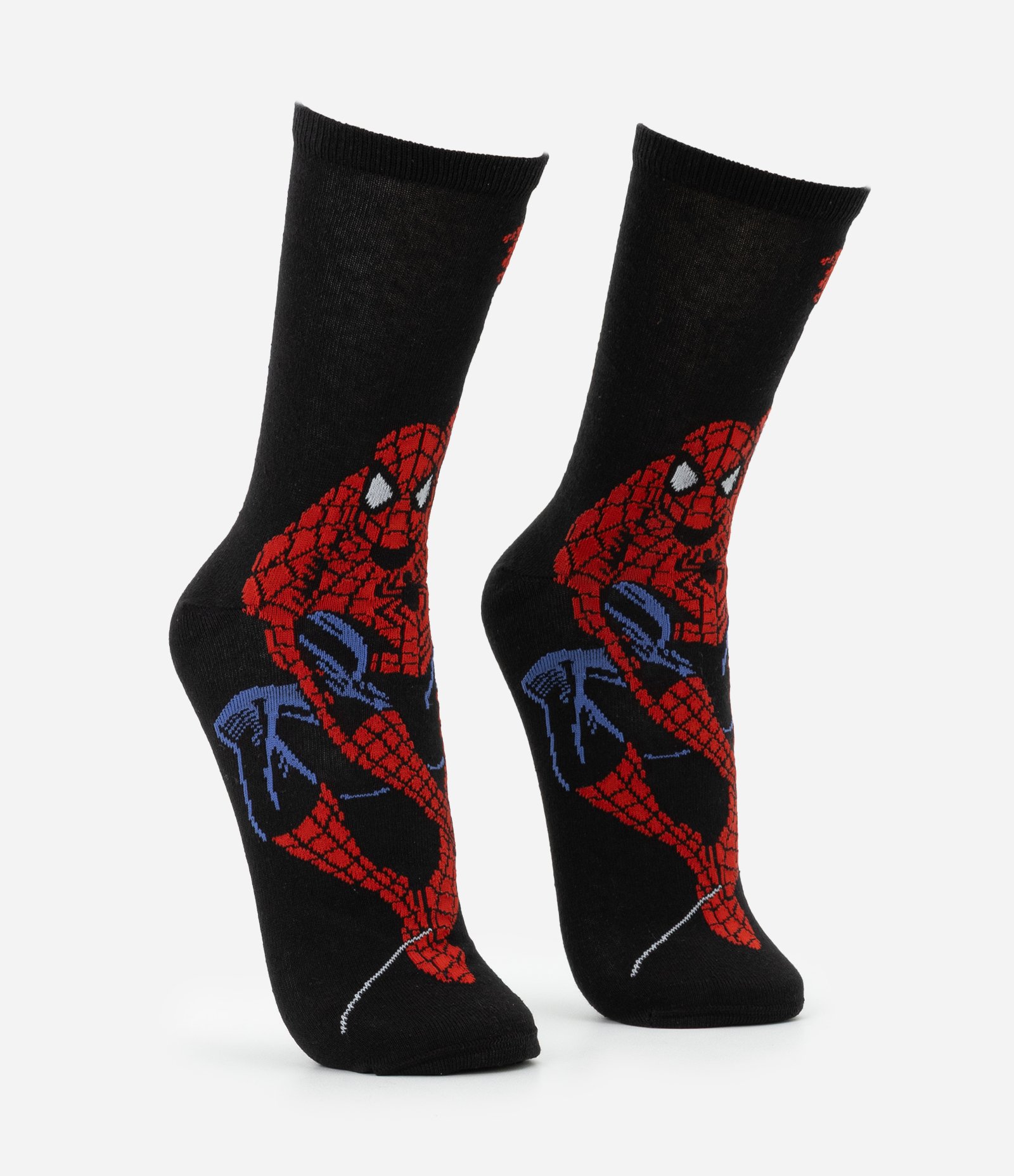 Meia Cano Alto em Algodão Estampa Homem Aranha Preto 2