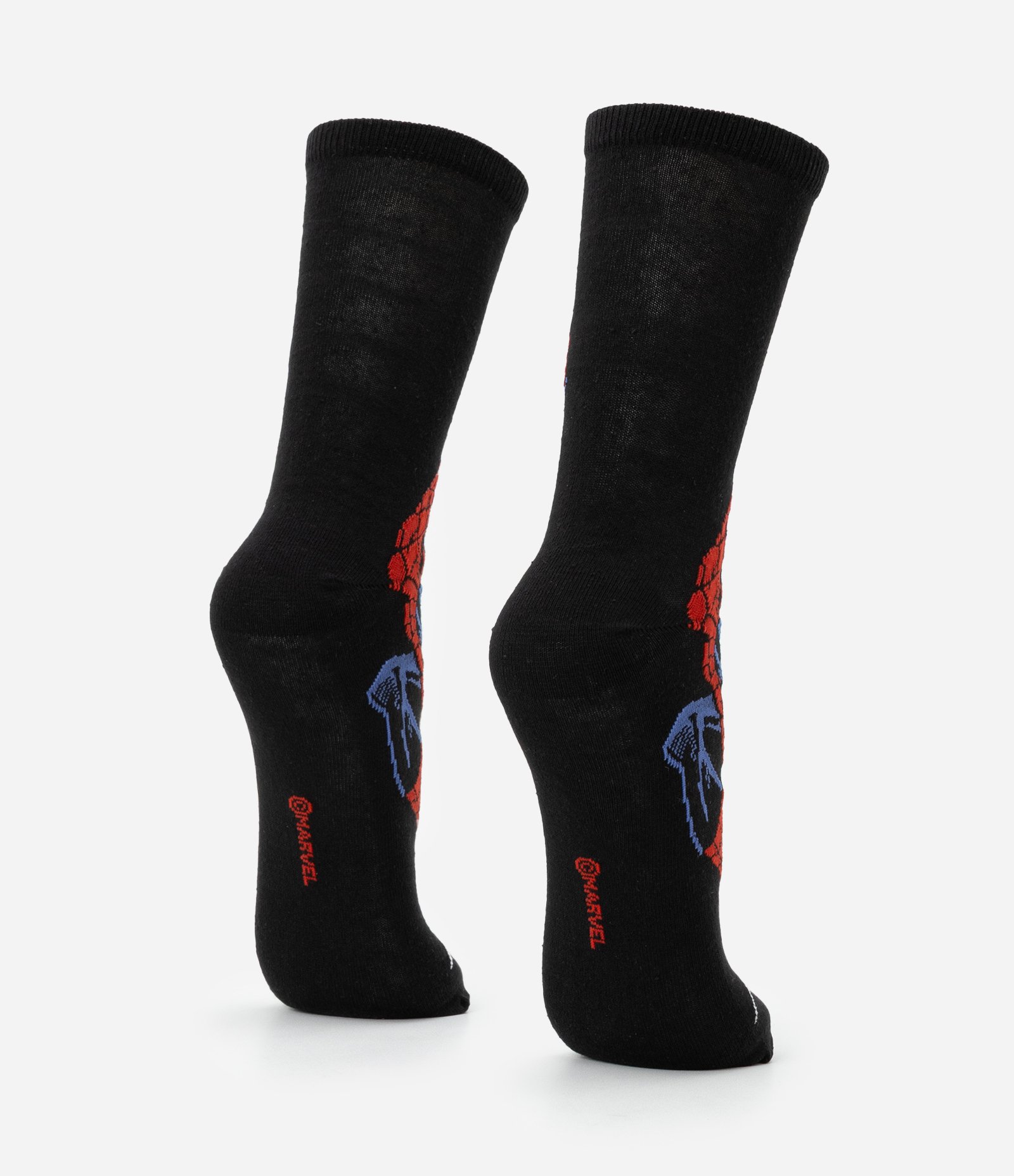 Meia Cano Alto em Algodão Estampa Homem Aranha Preto 3