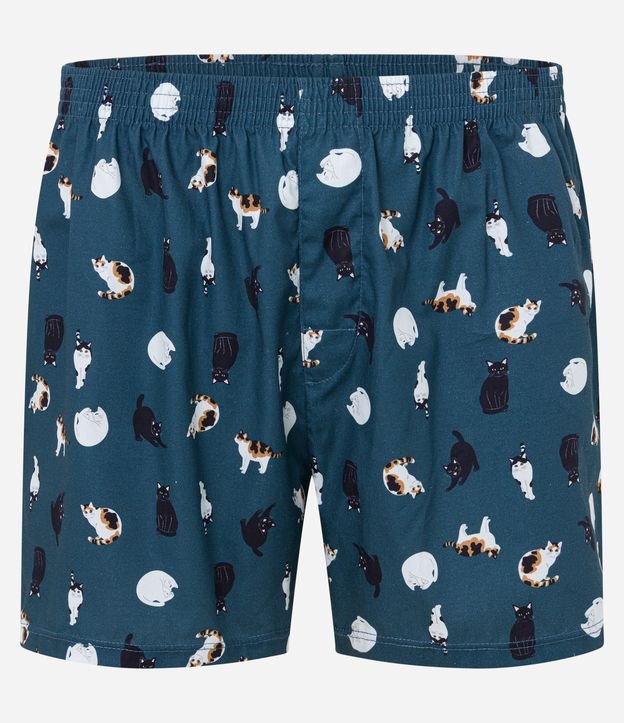 Cueca Samba Canção em Tricoline com Estampa Gatinhos