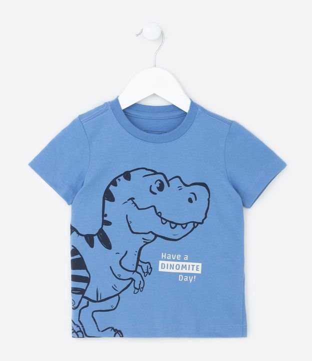 Camiseta Infantil em Algodão Estampa Dino - Tam 1 a 5 anos