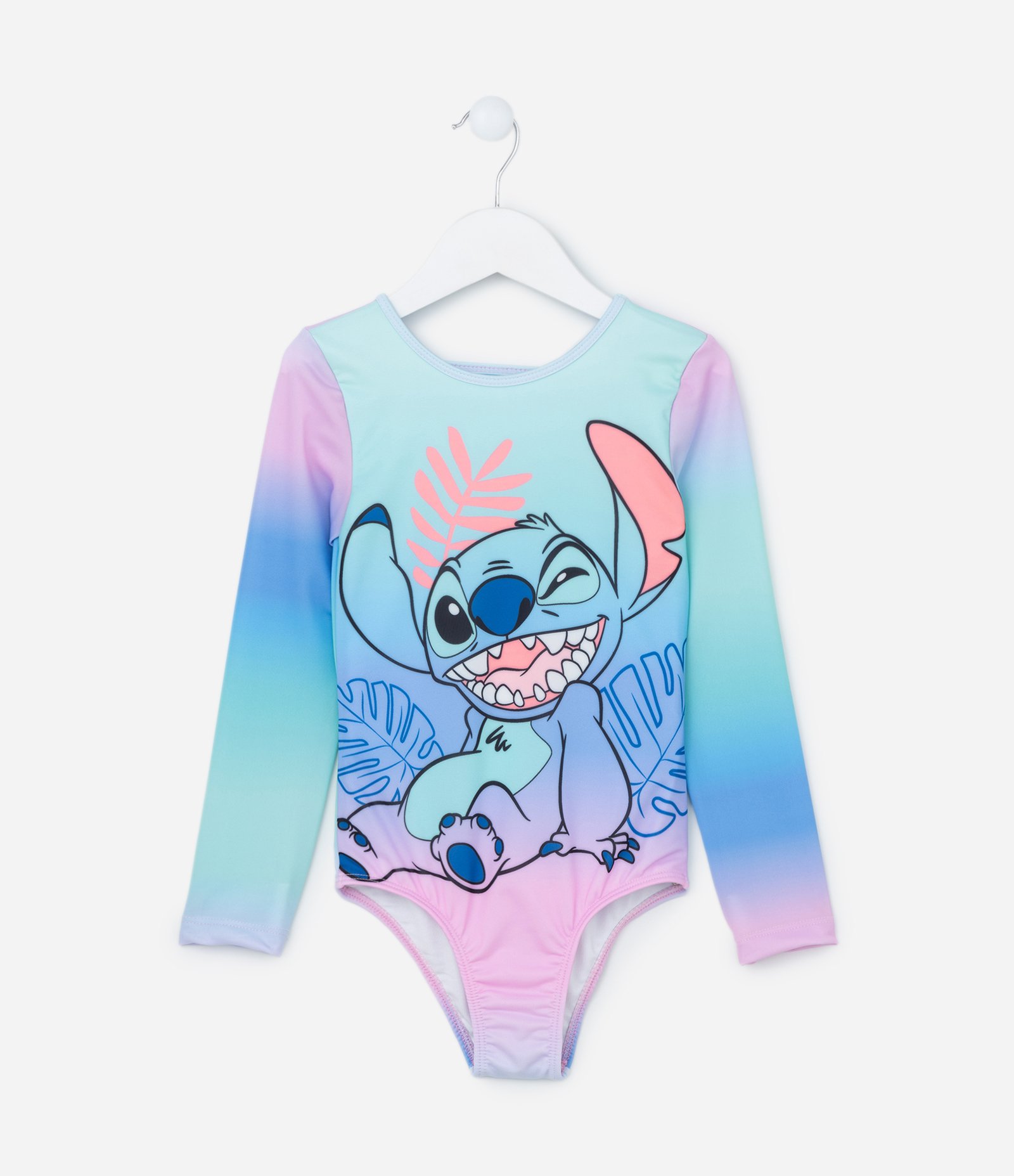 Maiô Infantil em Microfibra Estampa Stitch e com Proteção UV - Tam 6 a 14 anos Azul 1