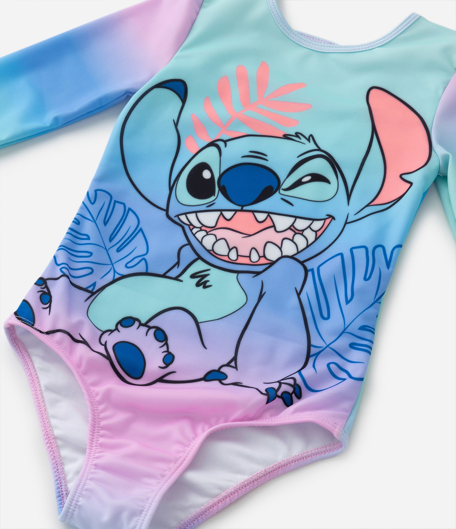 Maiô Infantil em Microfibra Estampa Stitch e com Proteção UV - Tam 6 a 14 anos Azul 5