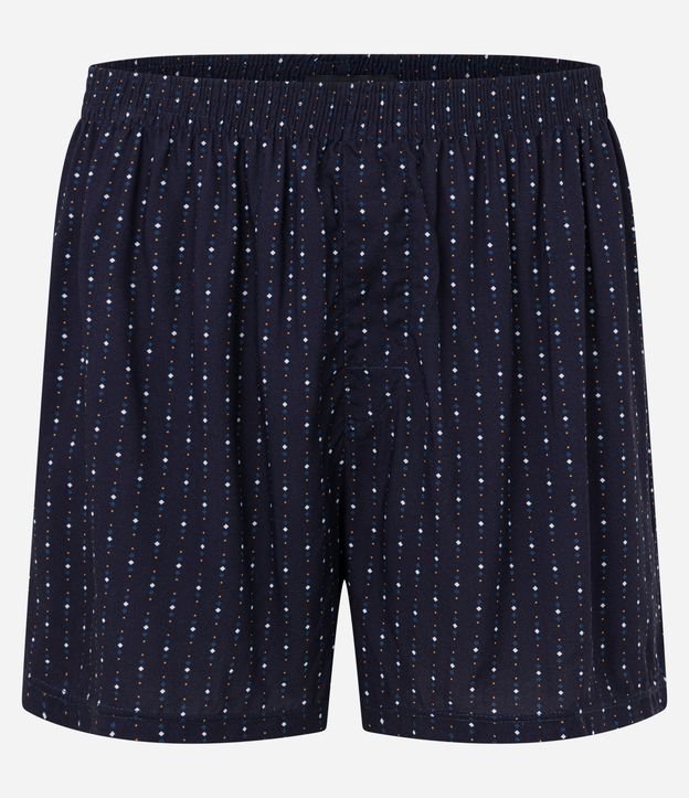 Cueca Samba-Canção em Viscose Estampa Mini Losangos