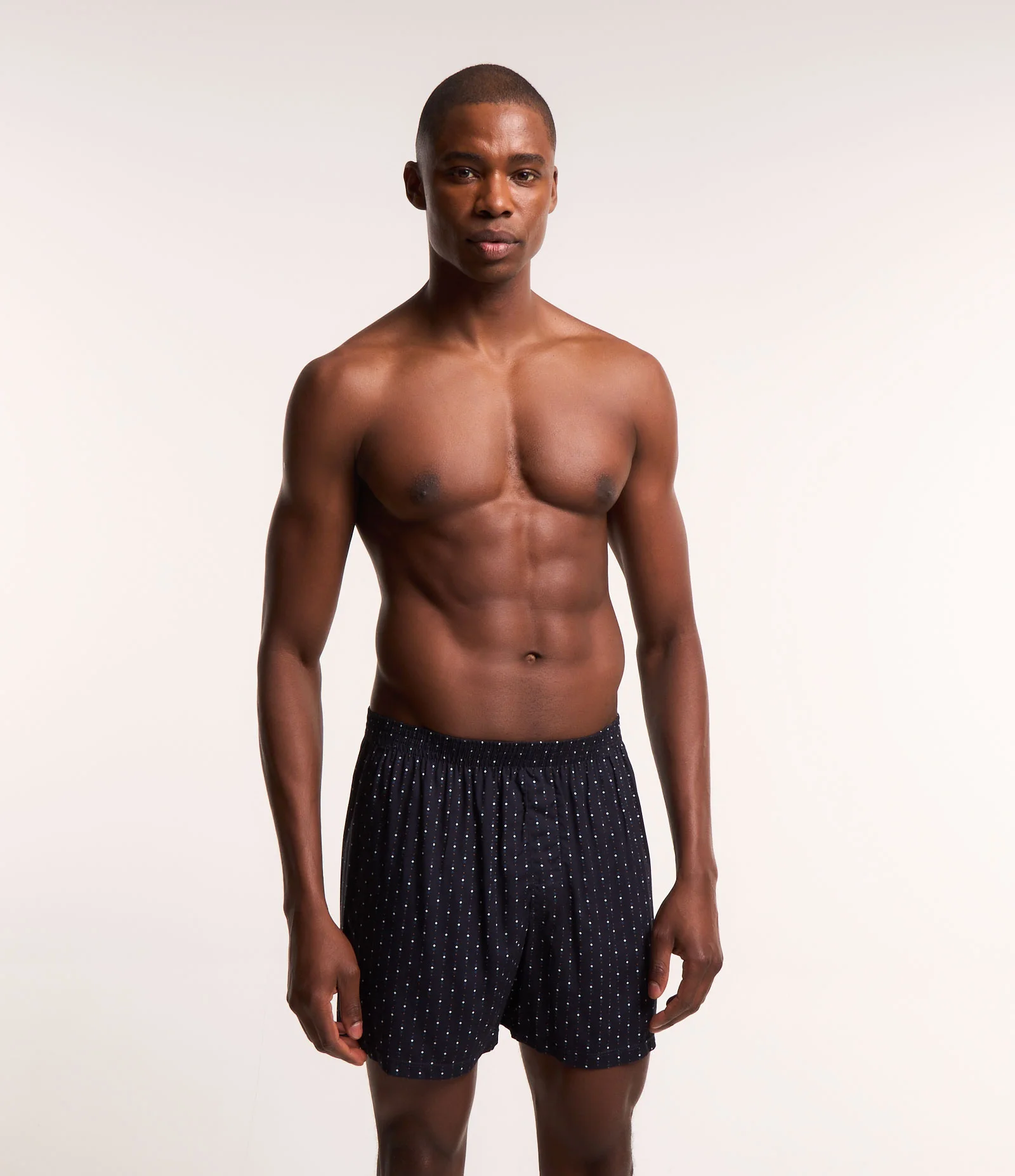 Cueca Samba Canção em Viscose Estampa Mini Losangos Azul 1