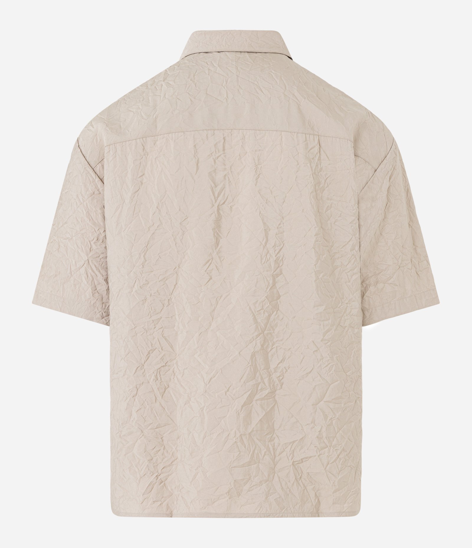 Camisa em Viscose com Efeito Amassado Bege 9