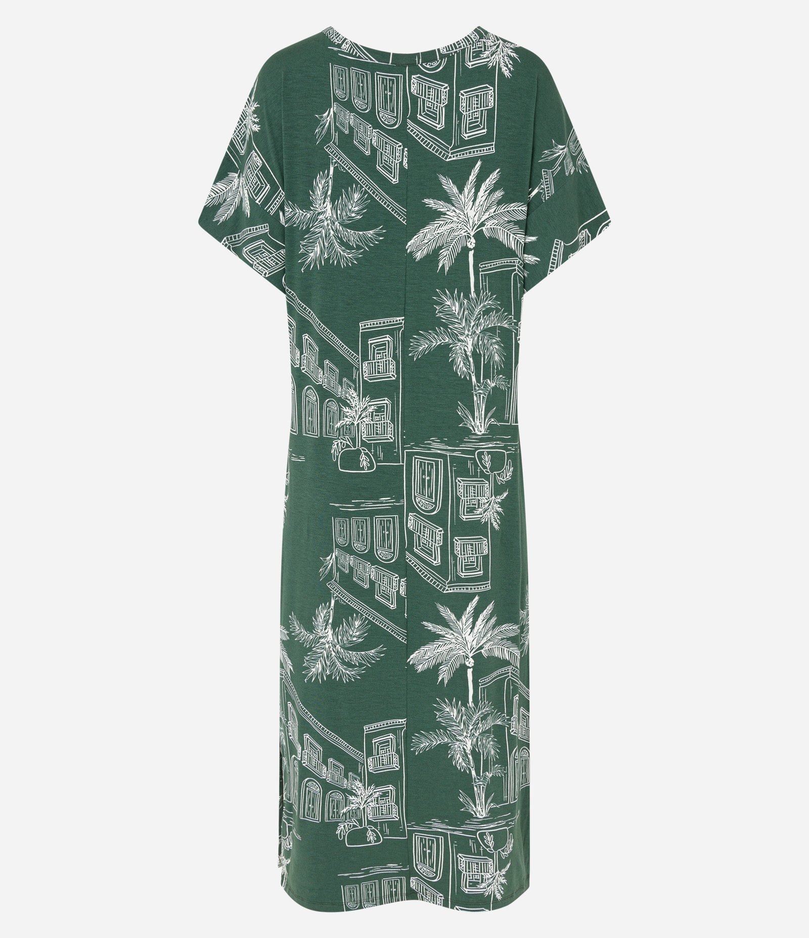 Vestido Midi em Viscose com Estampa Paisagem Verde 6