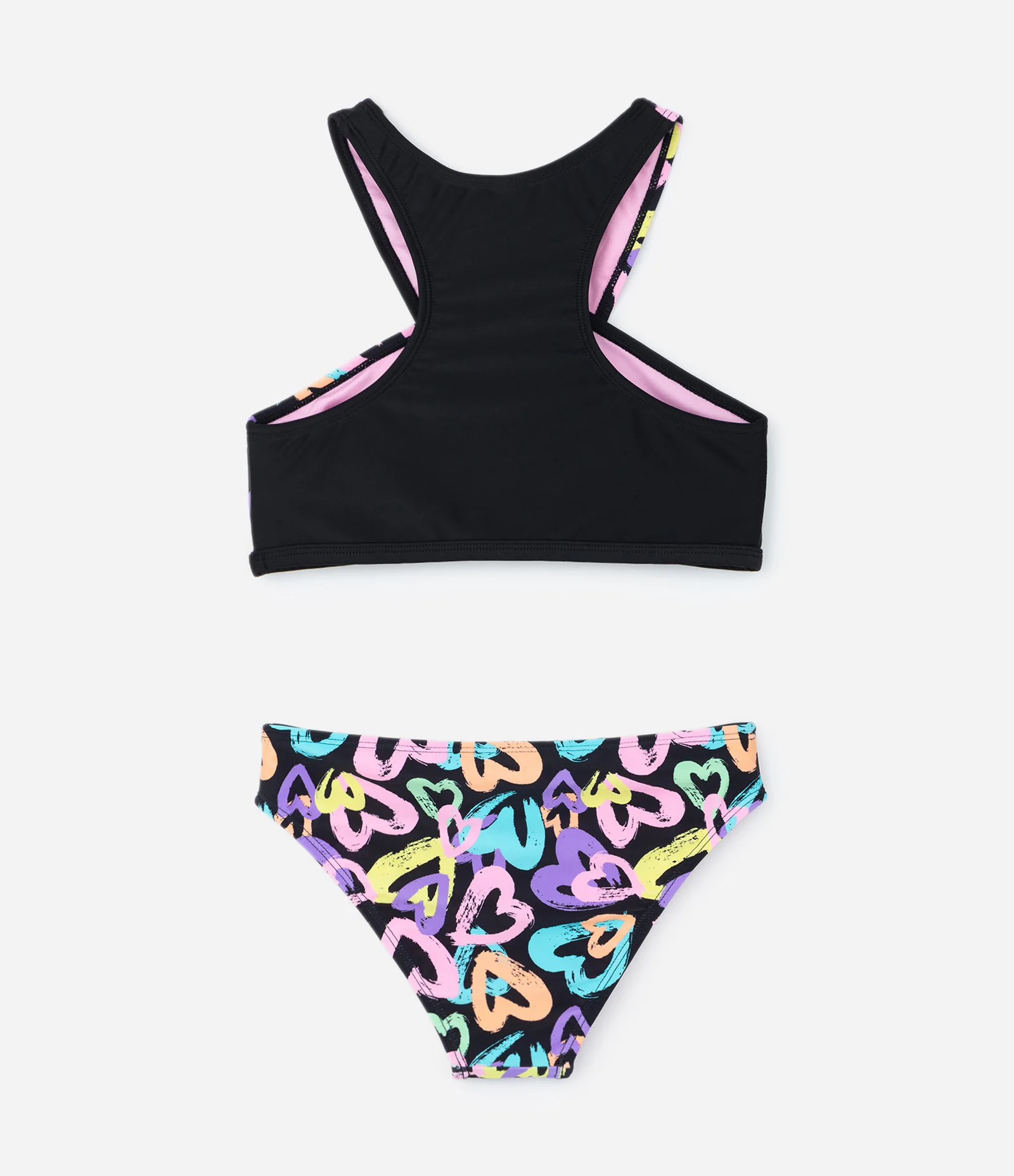 Biquíni Infantil Transpassado com Estampa Corações - Tam 5 a 14 Anos Multicores 2