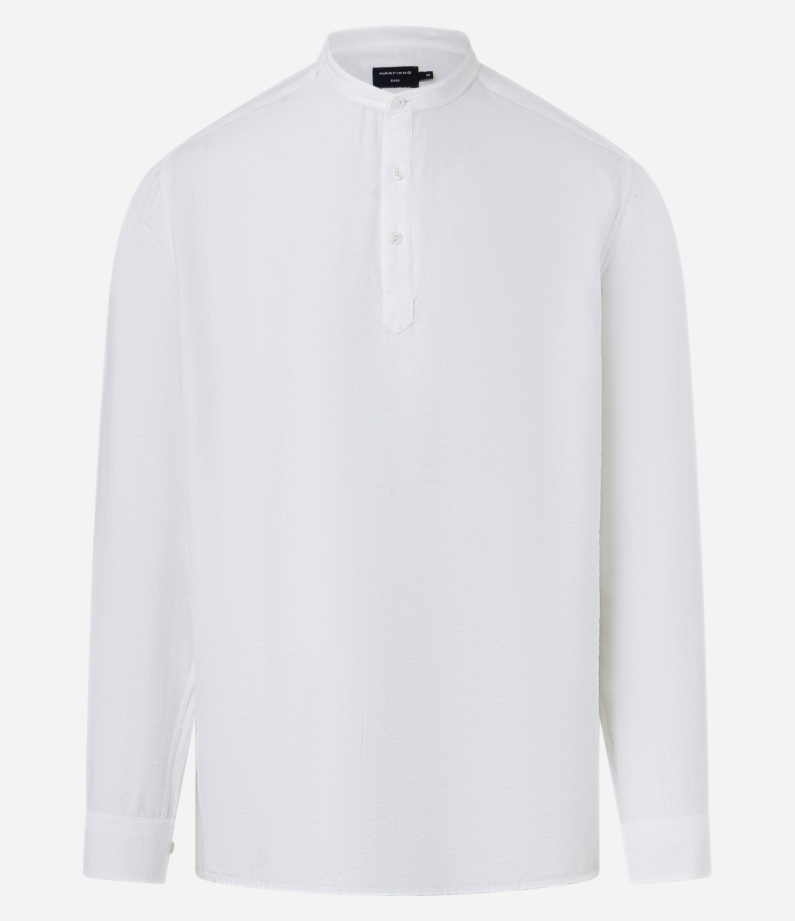 Camisa em Tricoline Acetinada com Gola Padre Branco 5