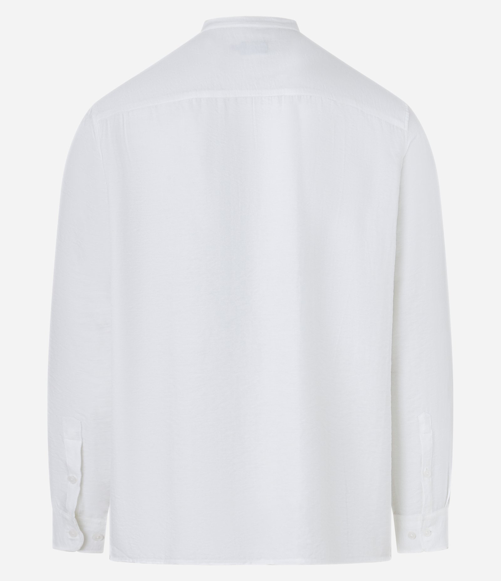 Camisa em Tricoline Acetinada com Gola Padre Branco 6