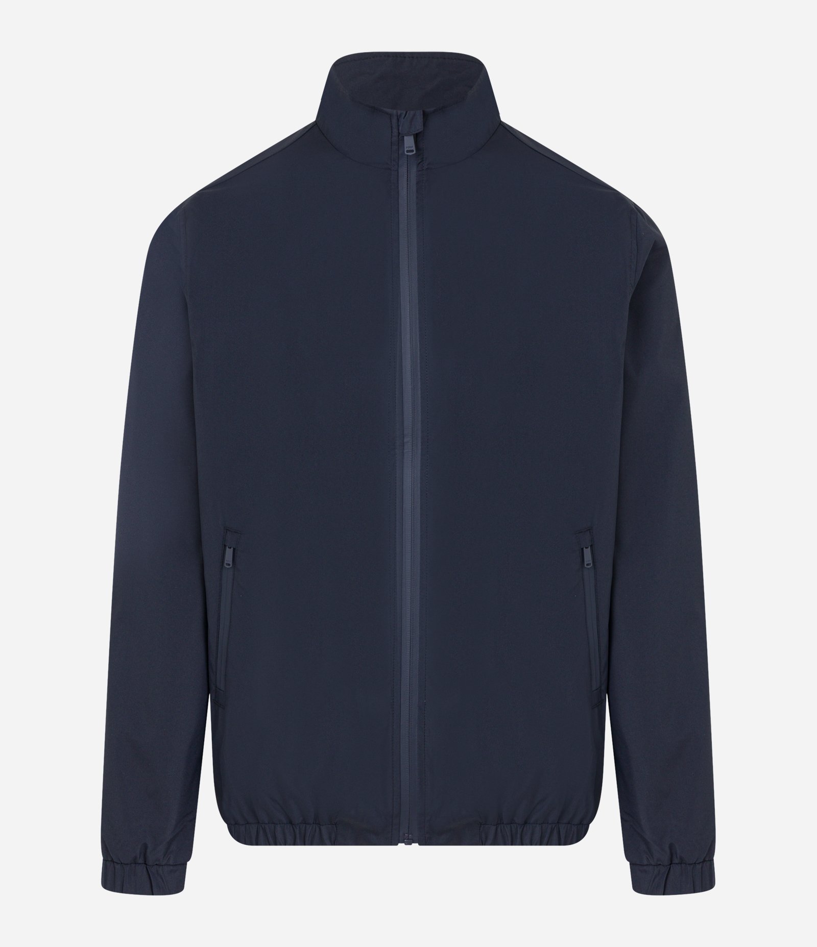 Jaqueta Bomber em Microfibra com Gola Alta Preto 1