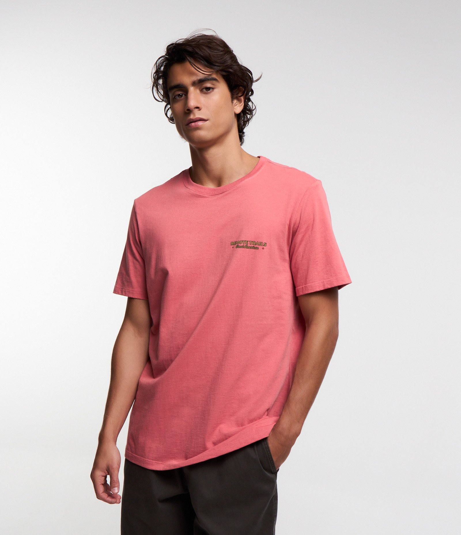 Camiseta Comfort em Algodão Estampa Remote Trails Rosa 3