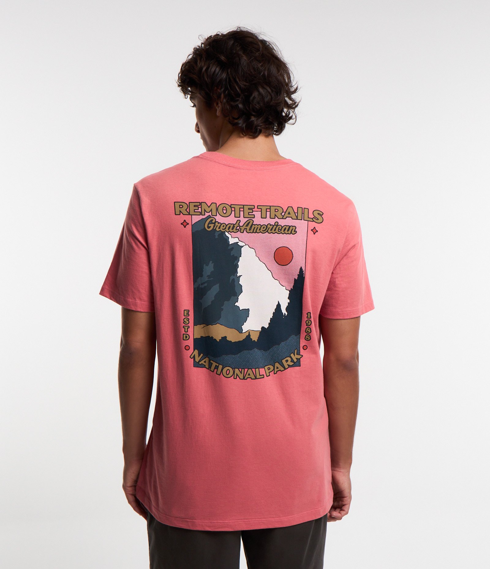 Camiseta Comfort em Algodão Estampa Remote Trails Rosa 4